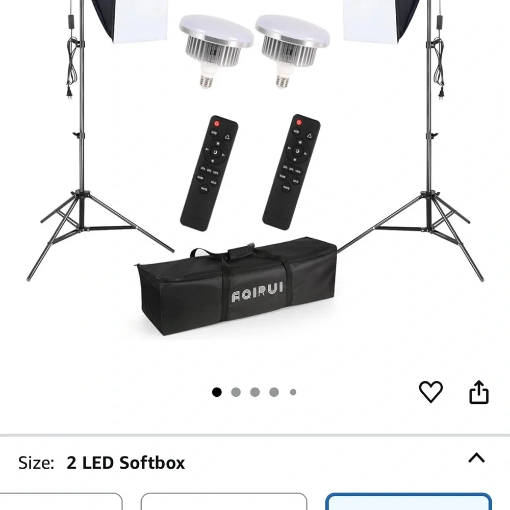 LED Softbox Lighting Kit - Black